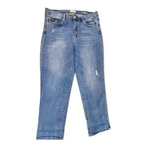 Nicole Miller Jeans soho high rise slim straight distressed size 14